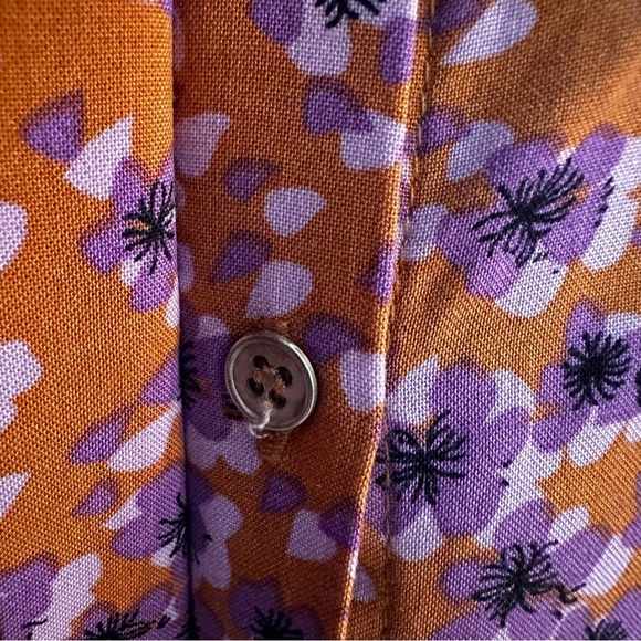 Vila retro print blouse with faux bow tie and contrast details | size 10 - Picture 10 of 10